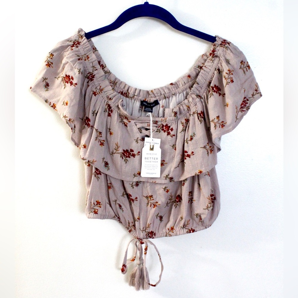 NEW Rose Hold Floral Top | American Eagle Flower Top | Dusty Rose Color